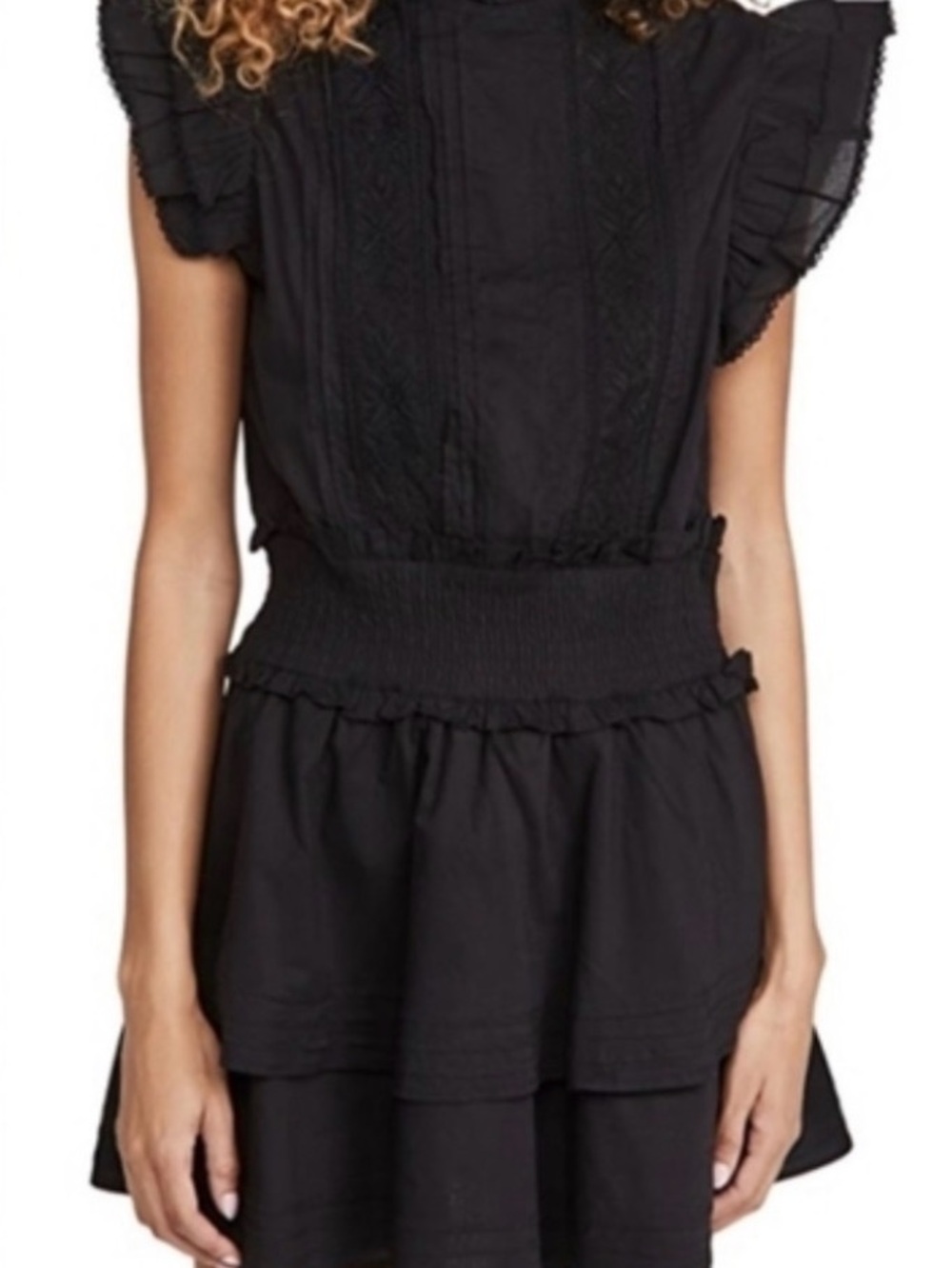 Cleobella Black Ruffled Smocked Waist Dress